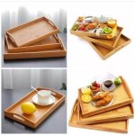 3pc Bamboo serving tray