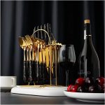 24pc cutlery set - Black and Gold