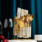24pc cutlery set - White and Gold