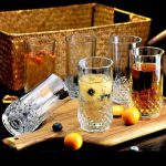 6pc Long diamond glass set