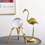 Gold flamingo decor set