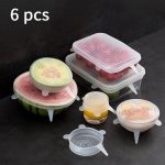 6pc silicone food cover set