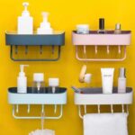 Bathroom organizer with hooks