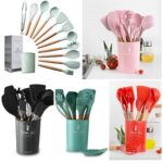 11pc Silicone cooking tool set with Holder