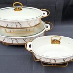 3pc Ceramic Serving Dish Set -Oval
