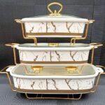 3pc Ceramic serving Dish set - Rectangular