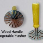 Wood handle vegetable masher