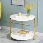 Round marble effect Side table