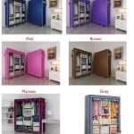 3 column wardrobe with metallic frame
