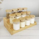 12pc glass spice jar set with bamboo Lid