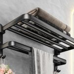 Towel rack with hooks