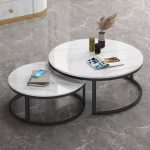 Pure marble nesting table set