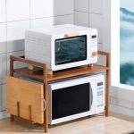 Bamboo microwave organizer