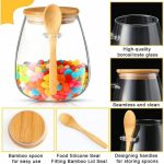 Glass Canister with Wooden lid and Spoon