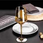 6pc gold wine glass set