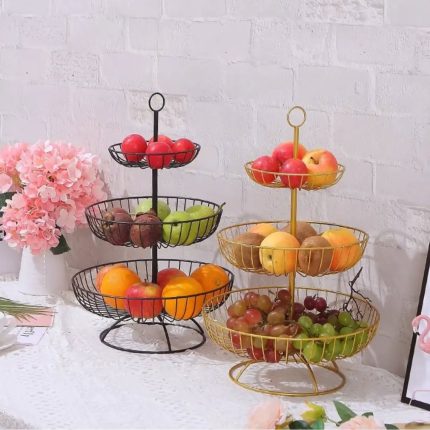 3 tier Metallic fruit rack