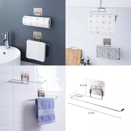 Metallic paper towel holder