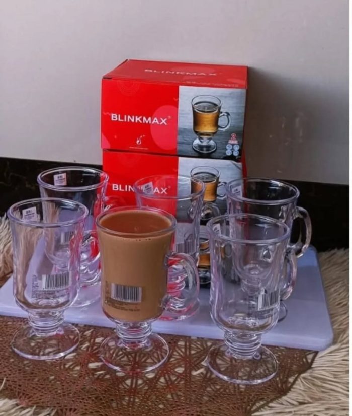 6pc glass cup set - Image 1