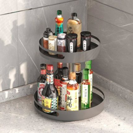 2 layer rotating metallic rack