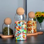 3pc glass jar with bamboo lid