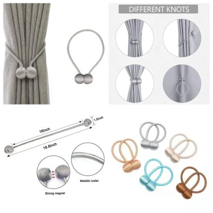 Magnetic curtain holders pair