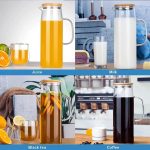 Glass jug with bamboo lid