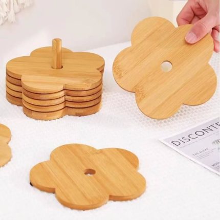 6pc bamboo coaster set
