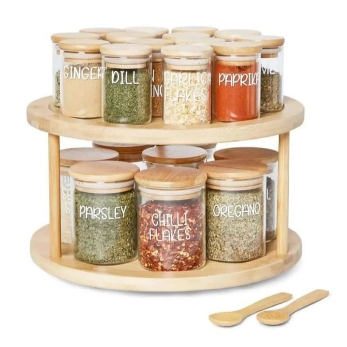 Bamboo rotating spice rack - Image 1