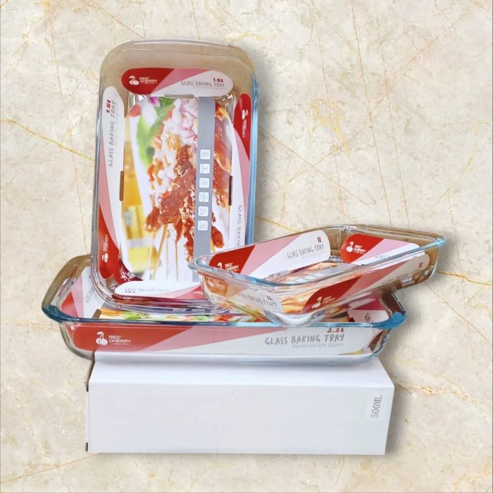 3pc Glass baking tray set - Image 1