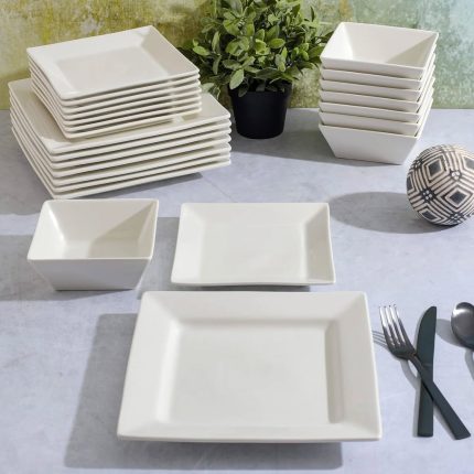 18pc square ceramic dinner set
