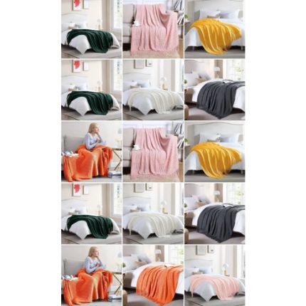 Knitted throw blankets with tassel