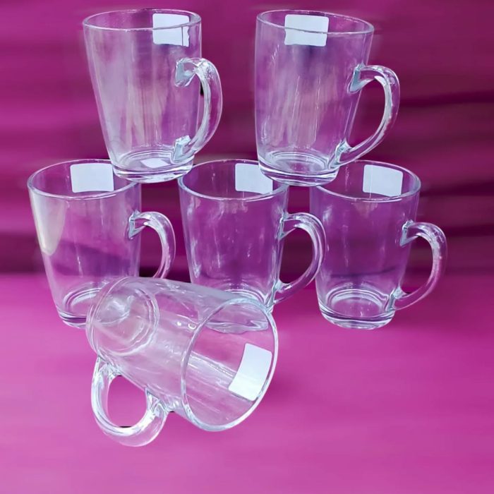 6pc clear glass cup set - Image 1