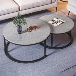 2pc genuine marble nesting table set