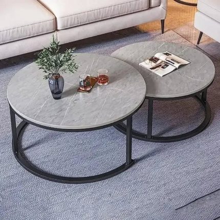 2pc genuine marble nesting table set