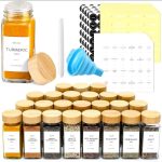 29pc glass spice jar set with bamboo lid