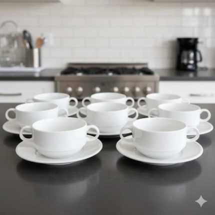 12pc ceramic bowl and saucer set