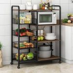 Metallic Kitchen rack with wheels