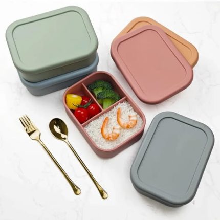 Partitioned silicone lunch box
