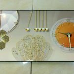 Crystal painting with clock