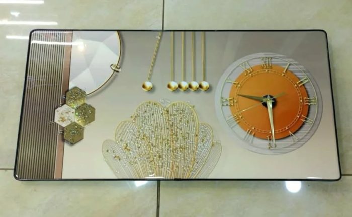 clock Crystal painting with clock - Image 1