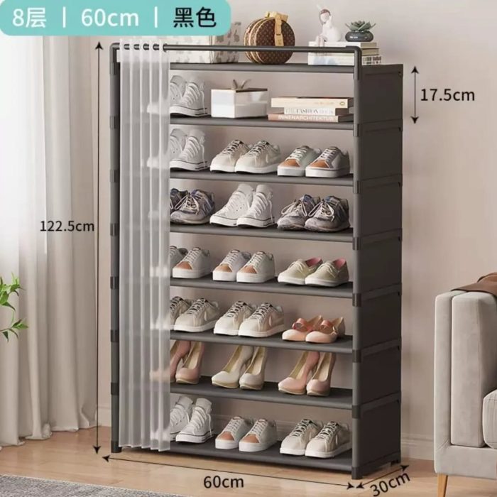8 Layer shoe rack with fabric dust cover - Image 1