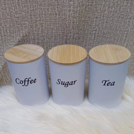 3pc canister set with bamboo lid
