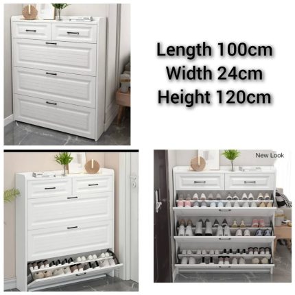 Bucket flip shoe rack