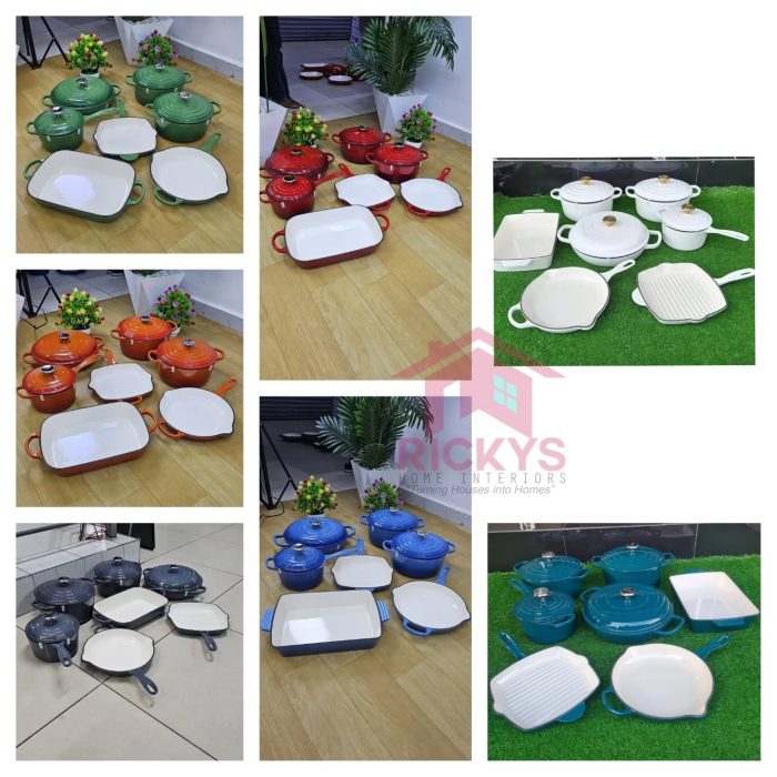 11pc enamel cast iron cookware set - Image 1