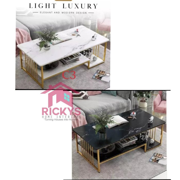 Marble effect coffee table - Image 1
