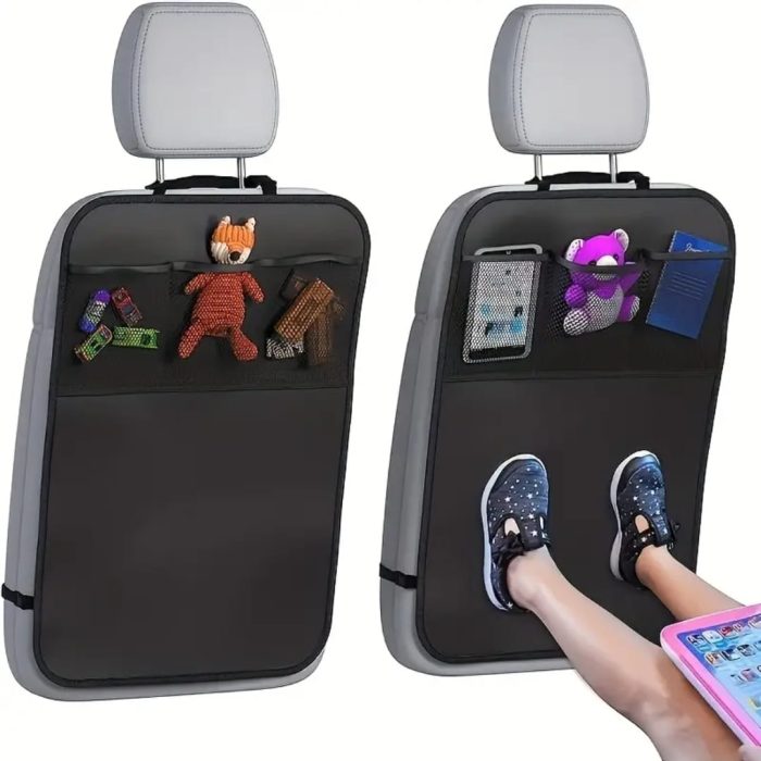 Car kick mat with pockets - Image 1