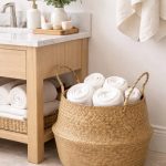 Rattan storage basket