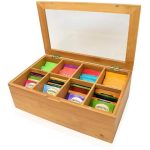 Bamboo tea bag organizer