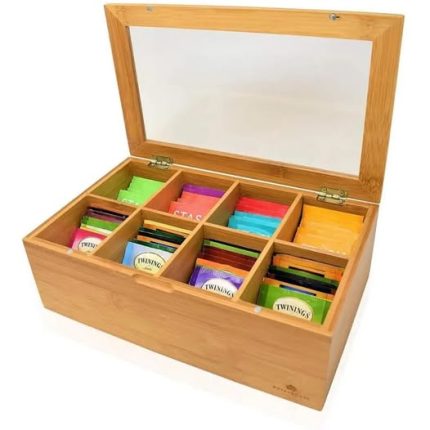 Bamboo tea bag organizer