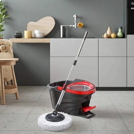Spin mop with pedal